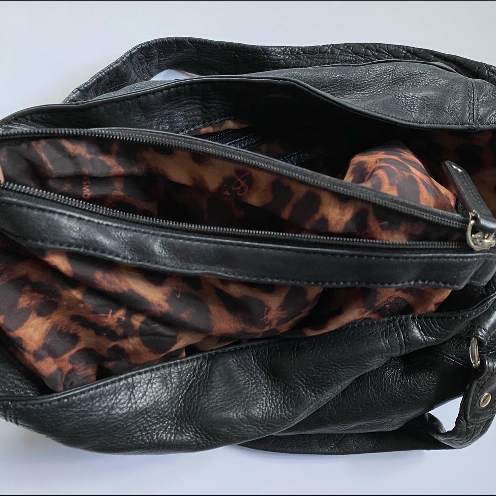 B. Makowsky Black Leather Hobo Bag - Picture 11 of 16